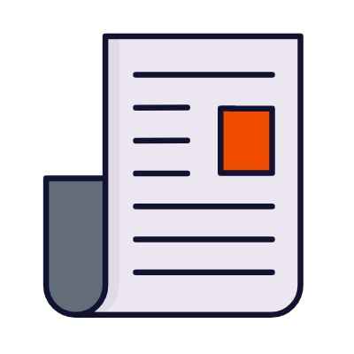 Newspaper, Animated Icon, Lineal