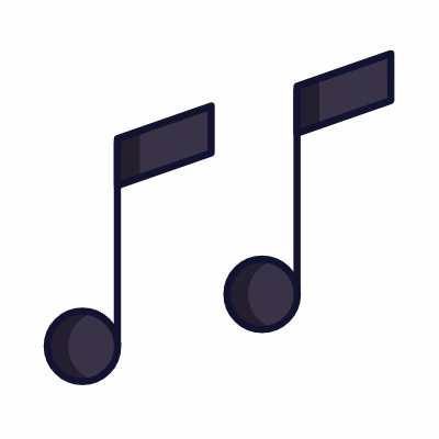 Music Notes, Animated Icon, Lineal
