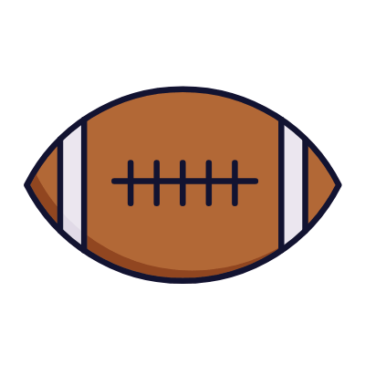 Rugby Ball, Animated Icon, Lineal