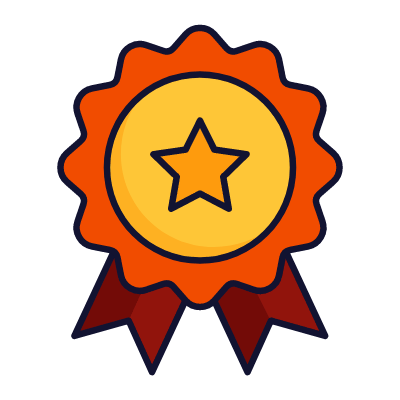 Badge Ribbon Star, Animated Icon, Lineal