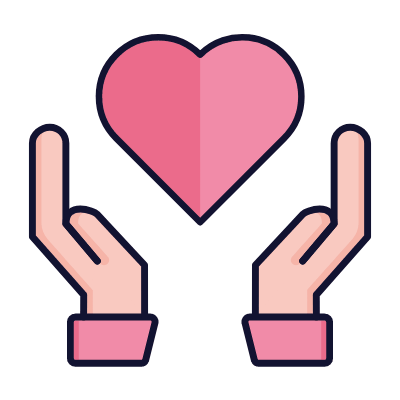 Hands Open Care, Animated Icon, Lineal