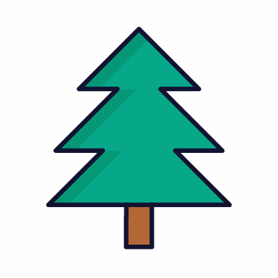 Pine Tree, Animated Icon, Lineal