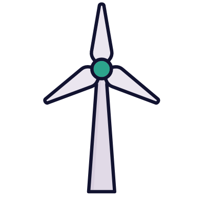 Wind Turbine, Animated Icon, Lineal
