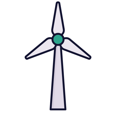 Windmill, Animated Icon, Lineal