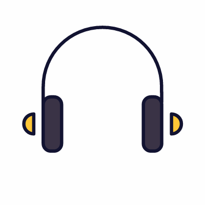Headphones, Animated Icon, Lineal