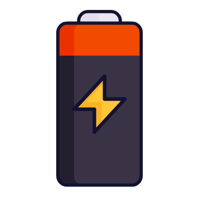 Battery Bolt, Animated Icon, Lineal