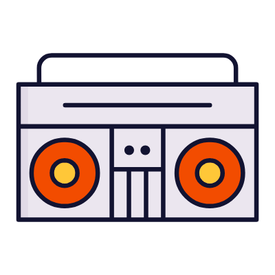 Boombox, Animated Icon, Lineal