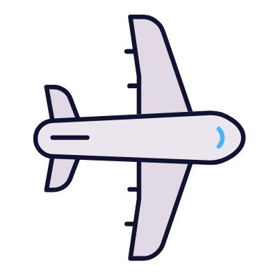 Airplane Horizontal, Animated Icon, Lineal