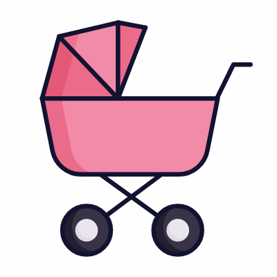 Stroller, Animated Icon, Lineal