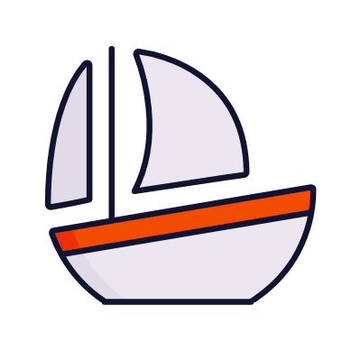 Sailboat, Animated Icon, Lineal