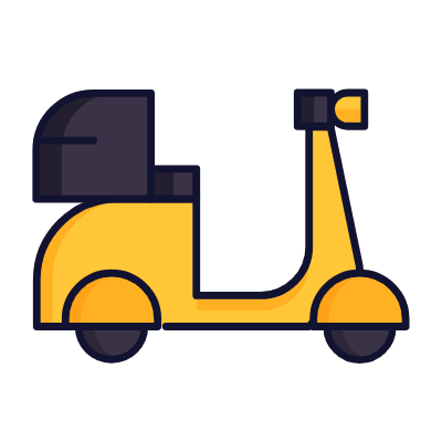 Moped, Animated Icon, Lineal