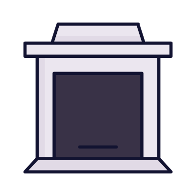 Fireplace, Animated Icon, Lineal