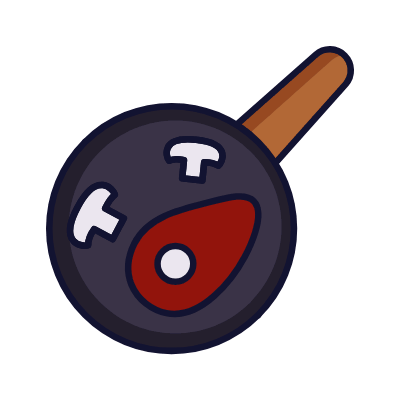 Frying Pan Cooking, Animated Icon, Lineal