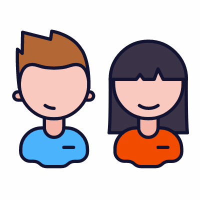 Avatars Boy Girl, Animated Icon, Lineal
