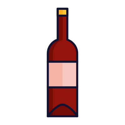 Wine Bottle, Animated Icon, Lineal