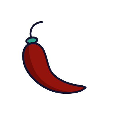 One Chili Pepper Spicy, Animated Icon, Lineal