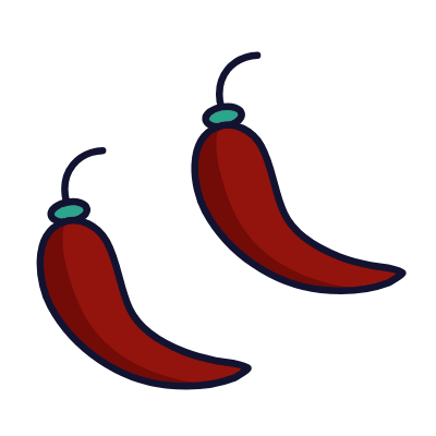 Two Chili Peppers Hot, Animated Icon, Lineal