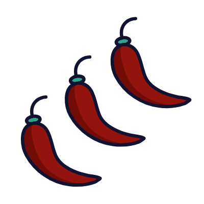 Three Chili Peppers Extra Hot, Animated Icon, Lineal