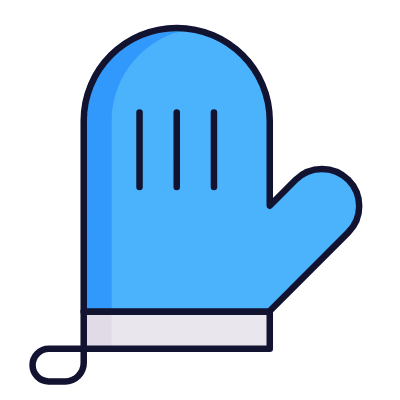 Oven Mitt, Animated Icon, Lineal