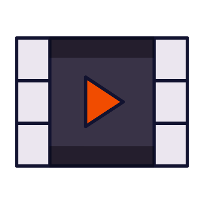 Film Play, Animated Icon, Lineal