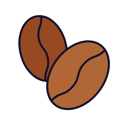 Coffee Beans, Animated Icon, Lineal