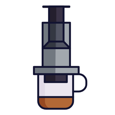 Aeropress Coffee, Animated Icon, Lineal