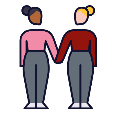Women Couple, Animated Icon, Lineal