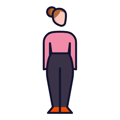 Woman Standing, Animated Icon, Lineal