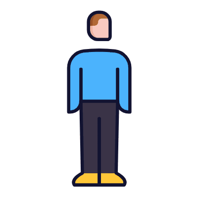Man Standing, Animated Icon, Lineal