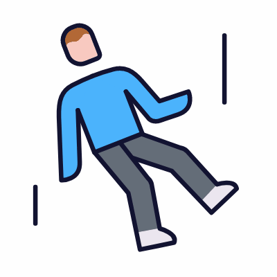 Falling Person, Animated Icon, Lineal