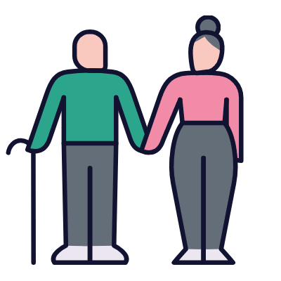 Elderly, Animated Icon, Lineal