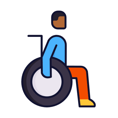 Disabled Person, Animated Icon, Lineal