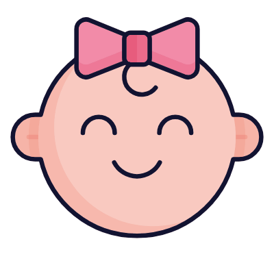 Baby Girl, Animated Icon, Lineal