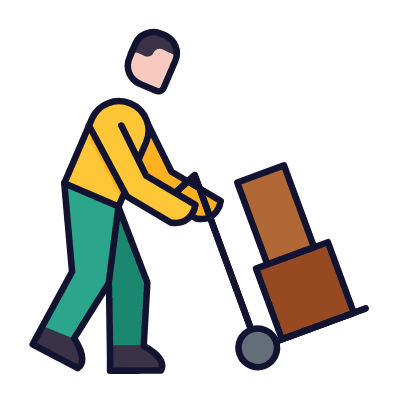 Delivery Trolley, Animated Icon, Lineal
