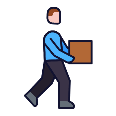 Person Delivery, Animated Icon, Lineal