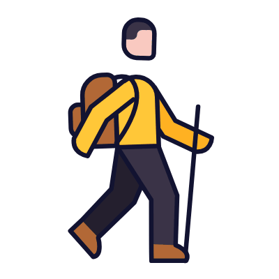 Hiking, Animated Icon, Lineal