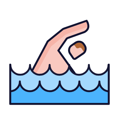 Swimming, Animated Icon, Lineal