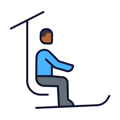 Ski Lift, Animated Icon, Lineal