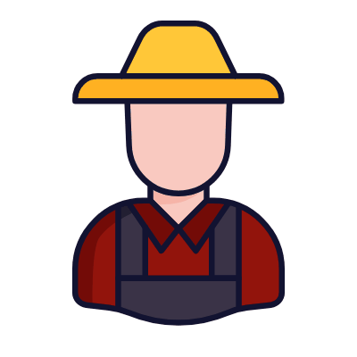Man Farmer, Animated Icon, Lineal