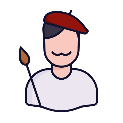 Man Painter, Animated Icon, Lineal