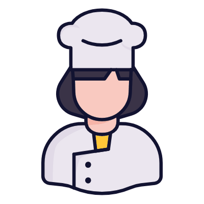 Woman Cook, Animated Icon, Lineal