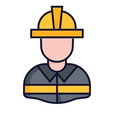 Man Fireman, Animated Icon, Lineal