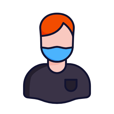 Man Face Mask, Animated Icon, Lineal
