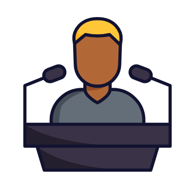 Man Lecturer, Animated Icon, Lineal