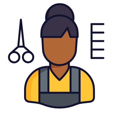 Woman Hairdresser, Animated Icon, Lineal