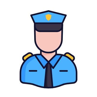 Man Policeman, Animated Icon, Lineal