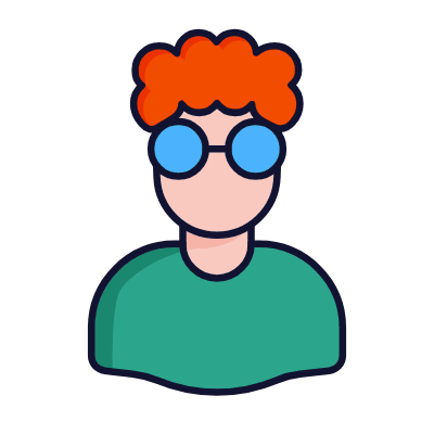 Man Nerd, Animated Icon, Lineal