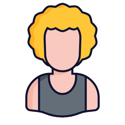 Man Afro, Animated Icon, Lineal