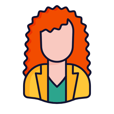 Woman Curly, Animated Icon, Lineal