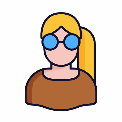 Woman Nerd, Animated Icon, Lineal